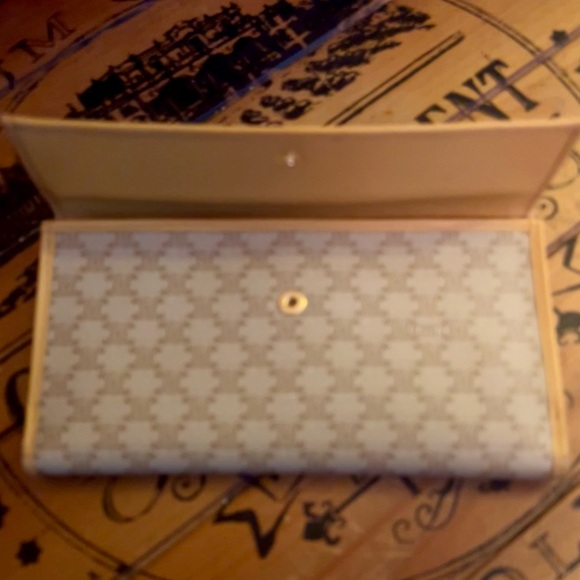 CELINE Macadam Bifold Long Wallet Caramel Brown Vachetta Genuine Leather - Picture 12 of 16